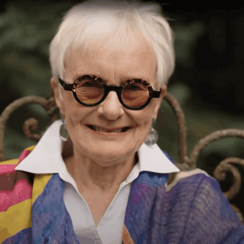 Barbara Johnson smiling for the camera